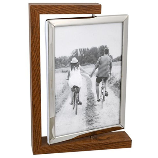 Picture of MODERN WOOD & SILVER SPIN FRAME 5X7